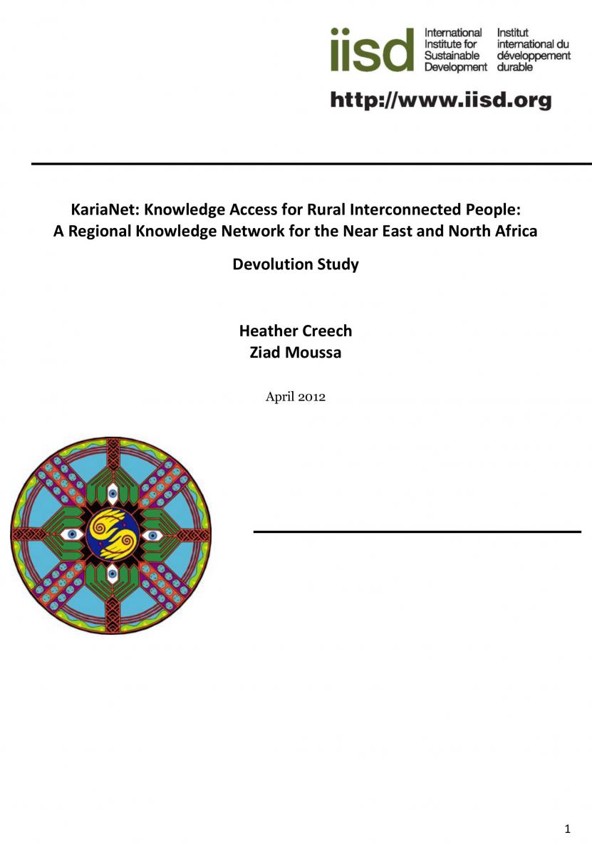 KariatNet: Knowledge Access for Rural Interconnected People: A Regional Knowledge Network for the Near East and North Africa