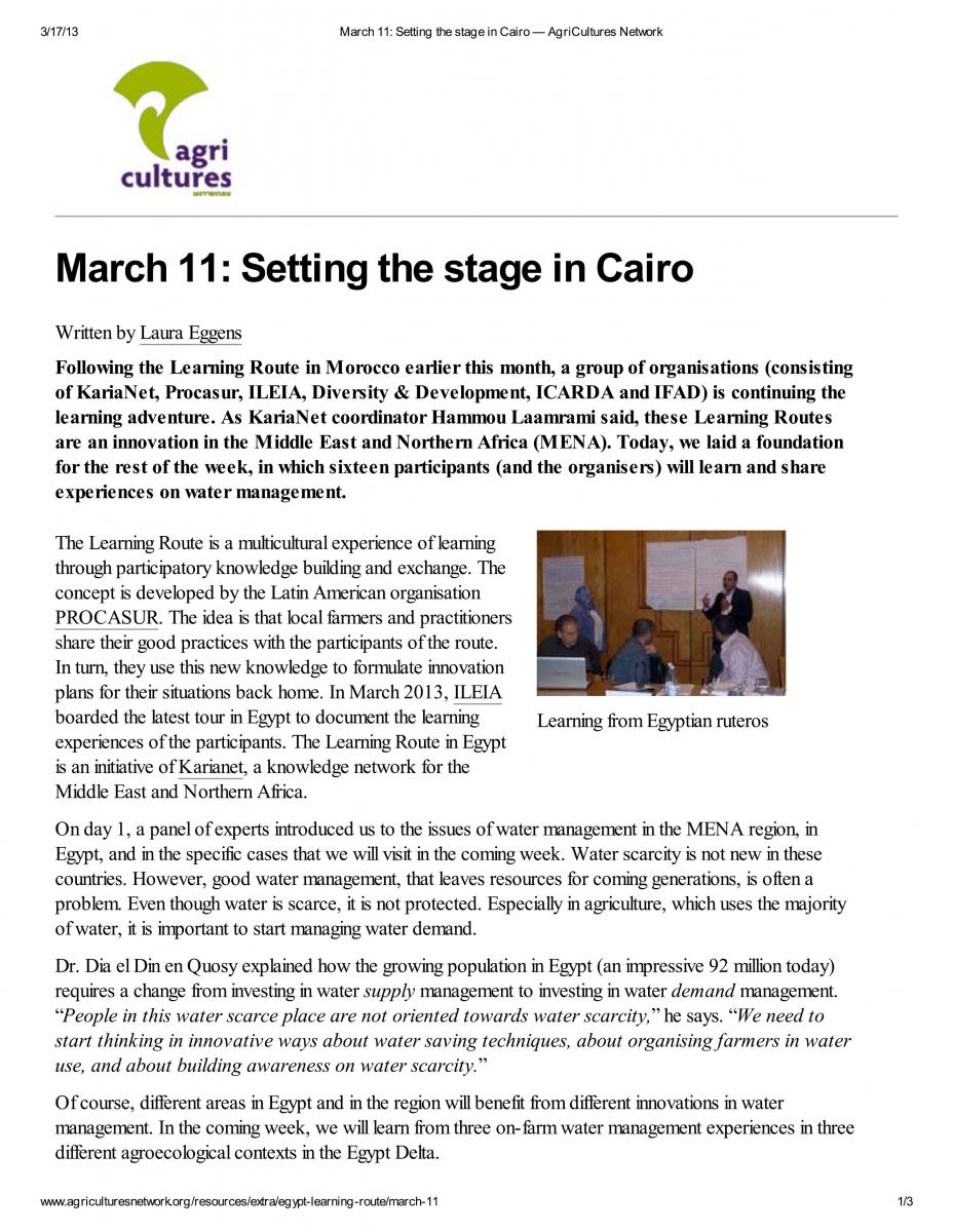 Setting the Stage in cairo