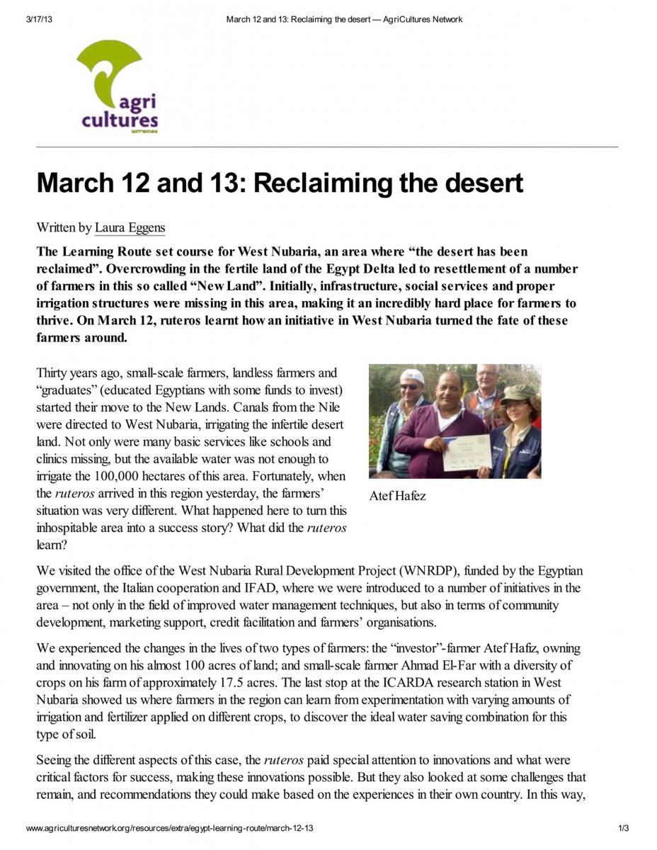 Reclaiming the desert